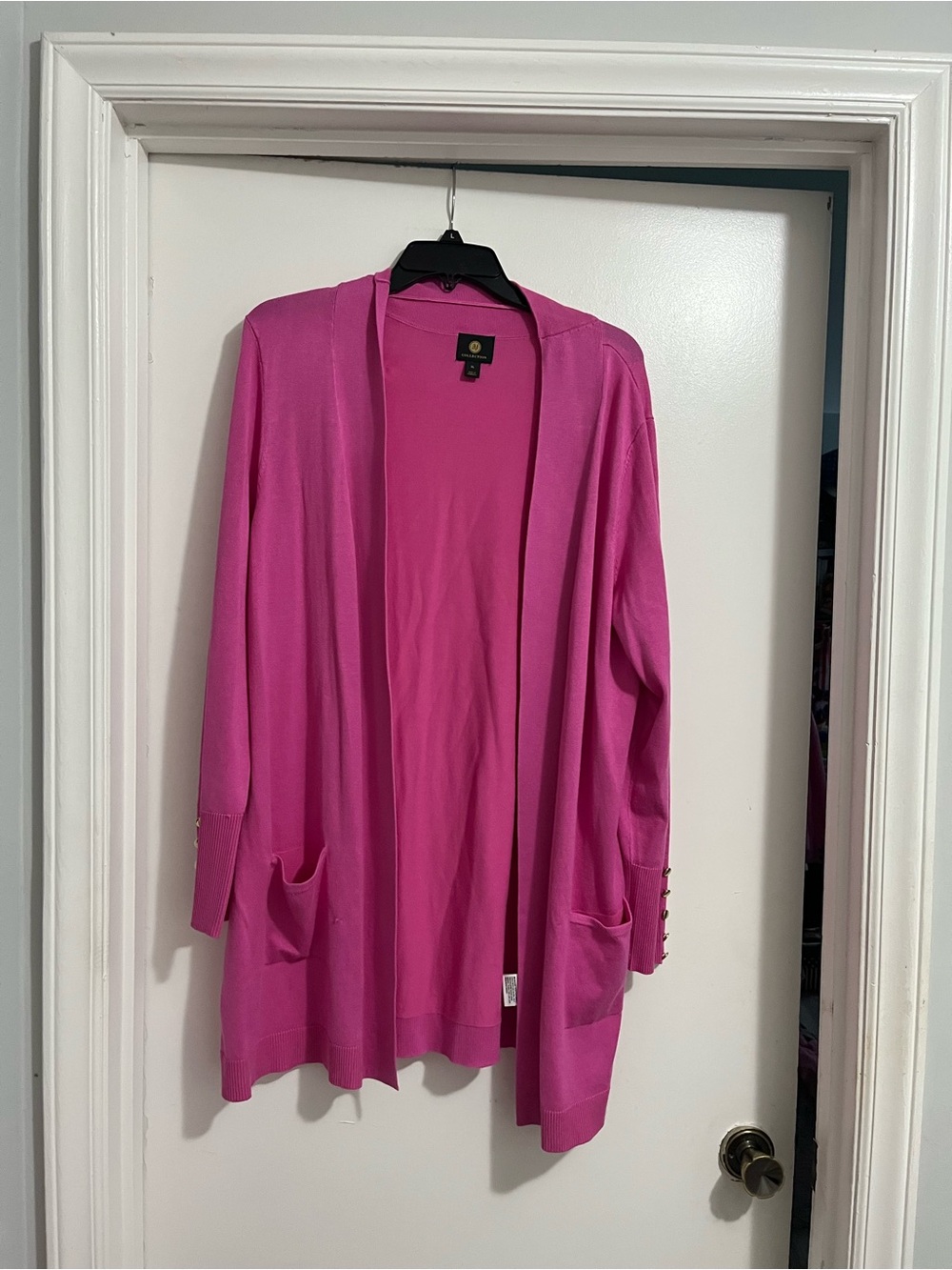JH Collectibles Bright Pink Open-Front Cardigan